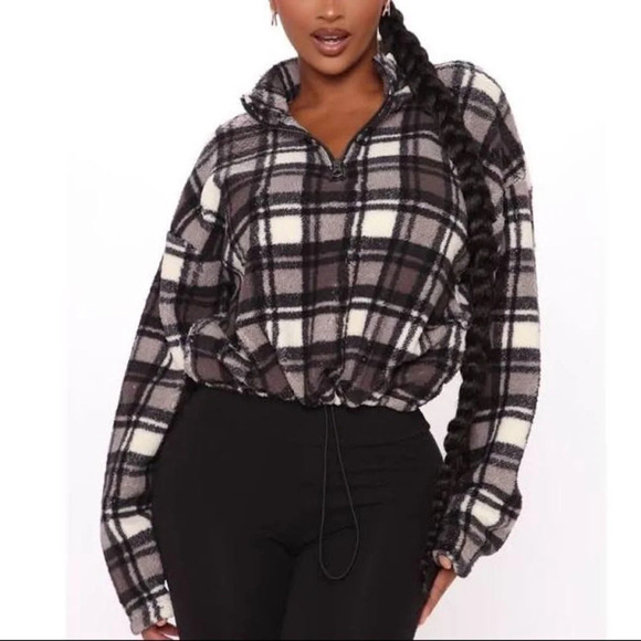 Love Tree Plaid Sherpa Quarter Zip Pullover​​​​​​​​​​ - Picture 1 of 4